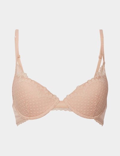Soutien-gorge corbeille paddé dentelle couleur argent femme