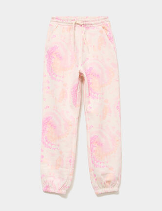 Pantalon de jogging molleton beige fille