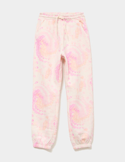 Pantalon de jogging molleton beige fille