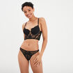 Tanga en dentelle noir femme
