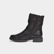 Boots motarde fourr&eacute;es avec boucles noir femme
