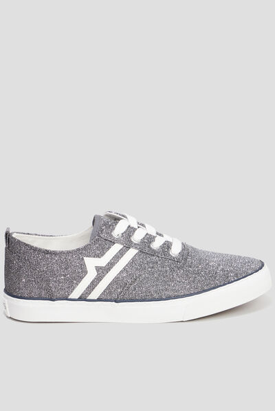 Tennis basses à lacets paillettes Creeks multicolore femme