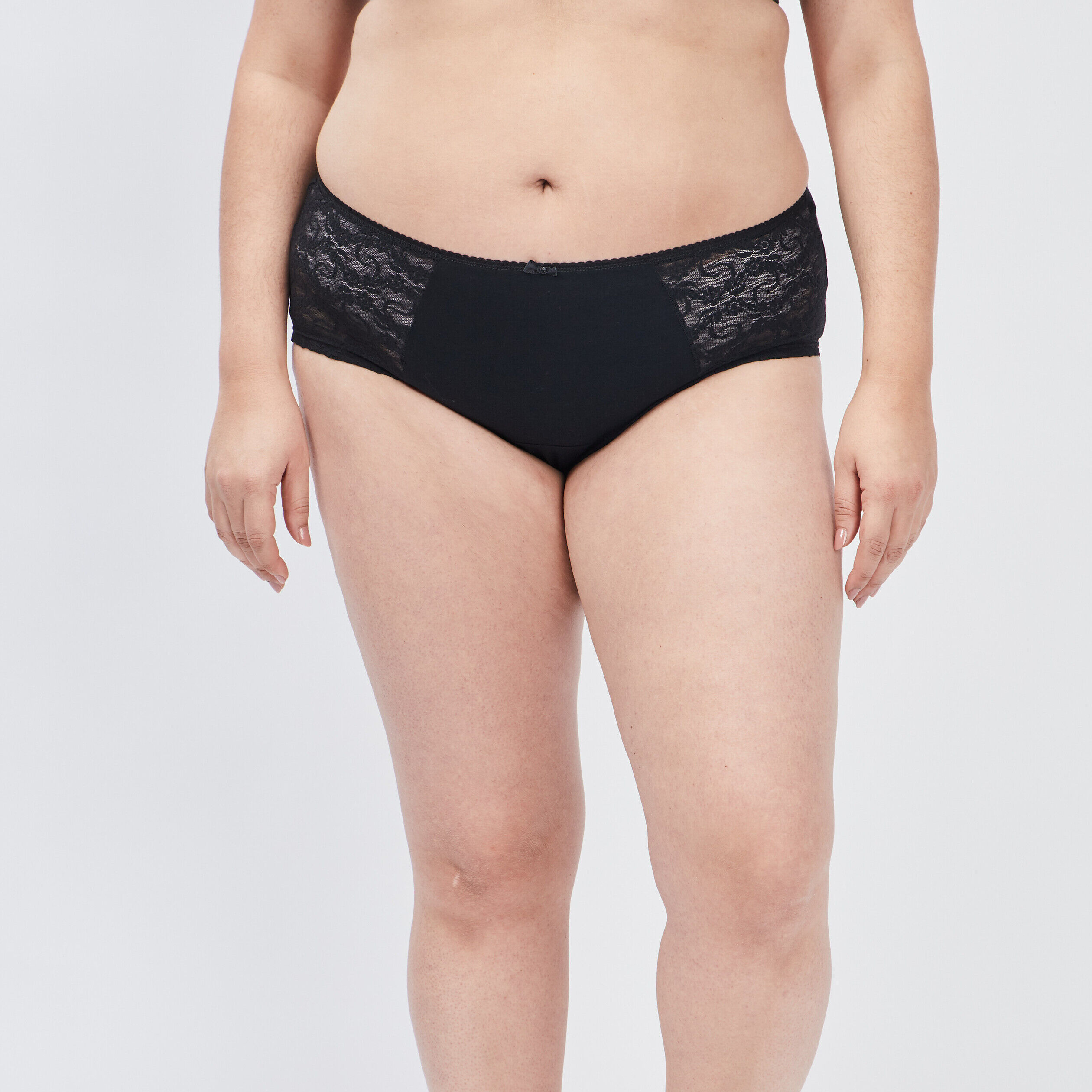 Shorty en coton noir femme grande taille MODAVISTA
