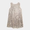 Robe &agrave; sequins sans manches courte jaune or femme