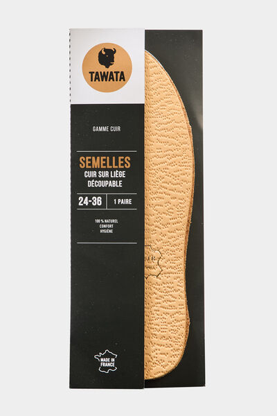 Semelles d&eacute;coupables cuir li&egrave;ge Tawata sable mixte