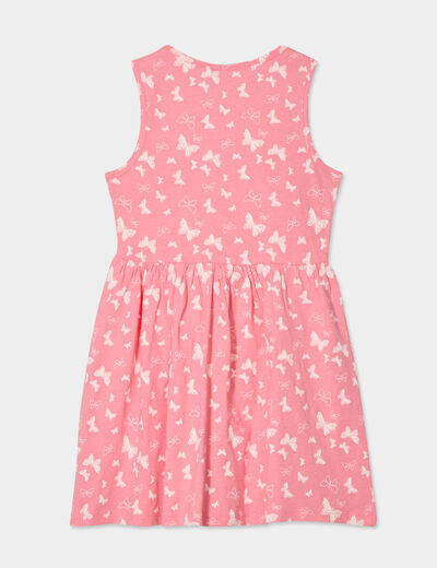 Robe patineuse sans manches coton rose fille