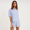Ensemble pyjama short et chemise ecru femme