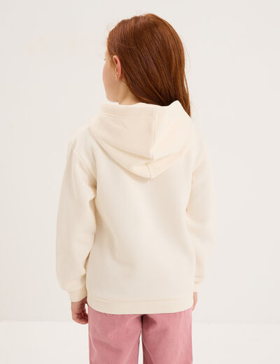 Sweat &agrave; capuche hoodie &agrave; logo Creeks creme fille