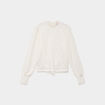 Blouse dentelle col montant blanc femme
