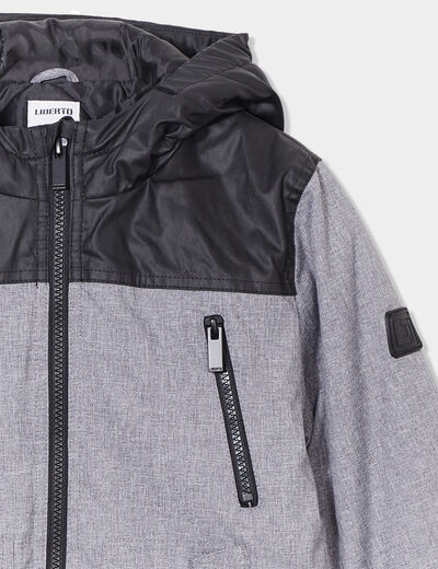 Veste zippée avec capuche gris garçon