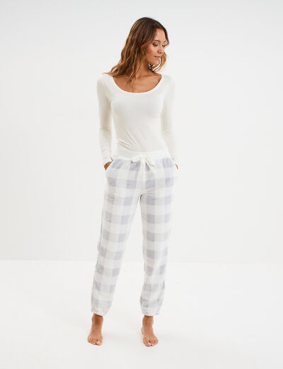 Pantalon de pyjama ecru femme