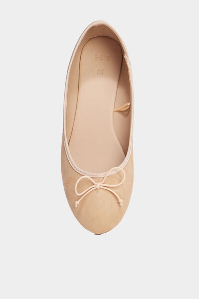 Ballerines plates avec noeuds sable femme