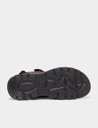 Sandales avec scratchs marron homme