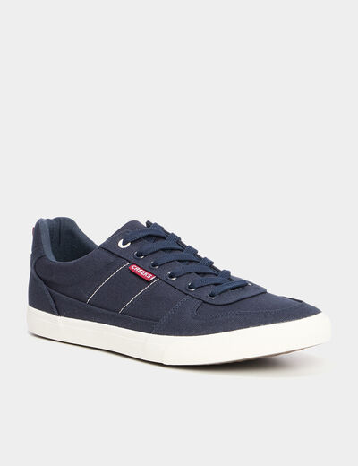 Tennis basses à lacets bleu homme