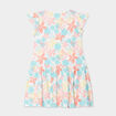 Robe courte évasée à volants ecru fille