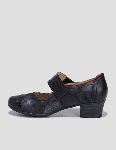Escarpins en cuir noir femme
