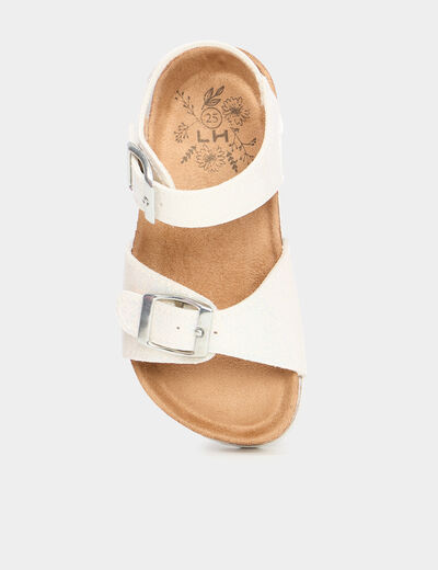 Sandales à boucles plates blanc fille