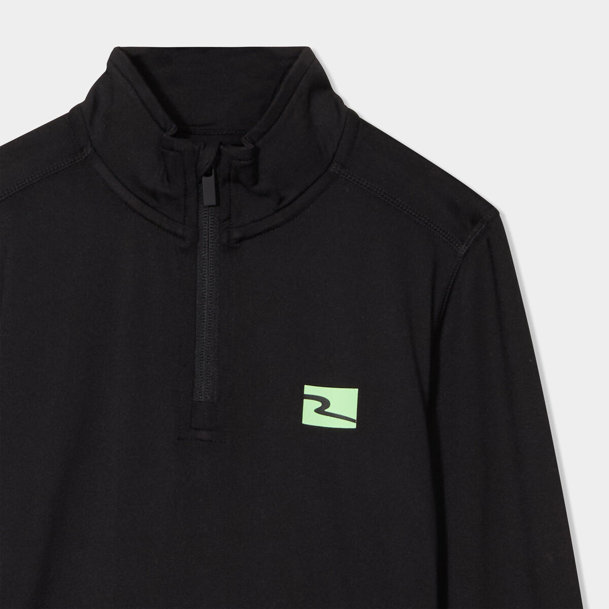 T-shirt sport col camionneur zipp&eacute; noir gar&ccedil;on