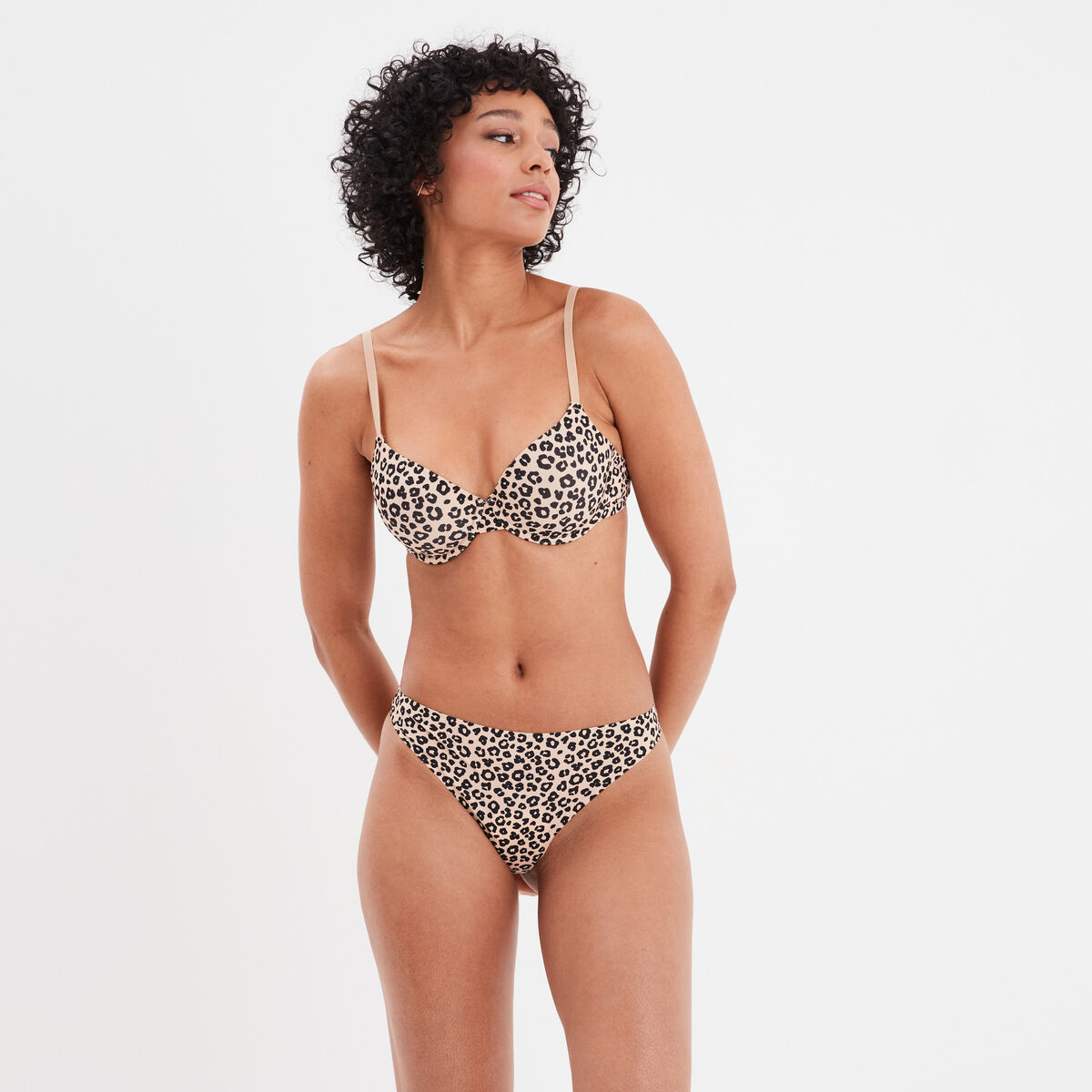 Soutien-gorge corbeille padd&eacute; microfibre ivoire femme