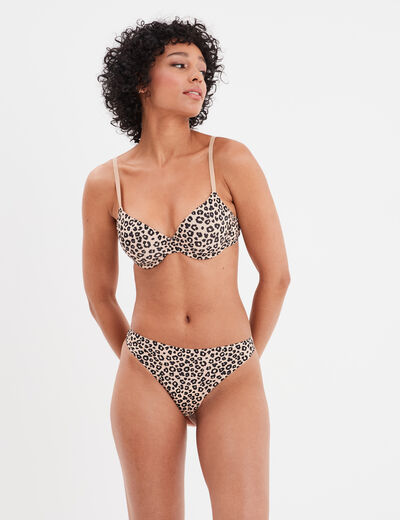 Soutien-gorge corbeille padd&eacute; microfibre ivoire femme