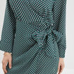 Robe col cache-coeur avec noeud bleu marine femme