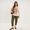 Pantalon chino taille haute coton vert kaki femme grande taille