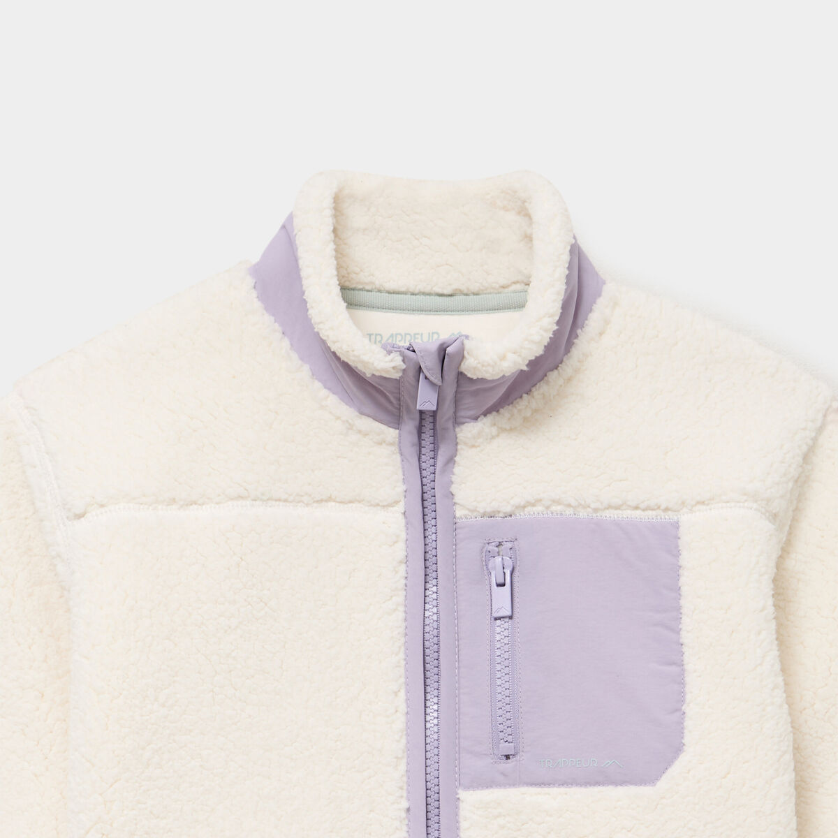 Gilet zipp&eacute; effet polaire blanc fille