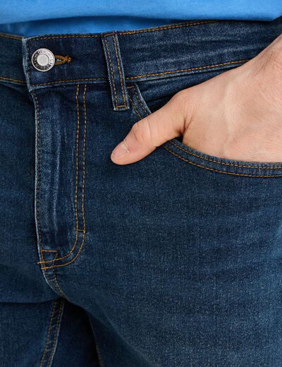 Bermuda stretch droit en jean denim dirty homme
