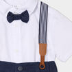 Ensemble 3 pi&egrave;ces avec salopette bleu marine b&eacute;b&eacute; gar&ccedil;on