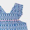 Blouse coton sans manches à volants bleu bébé fille