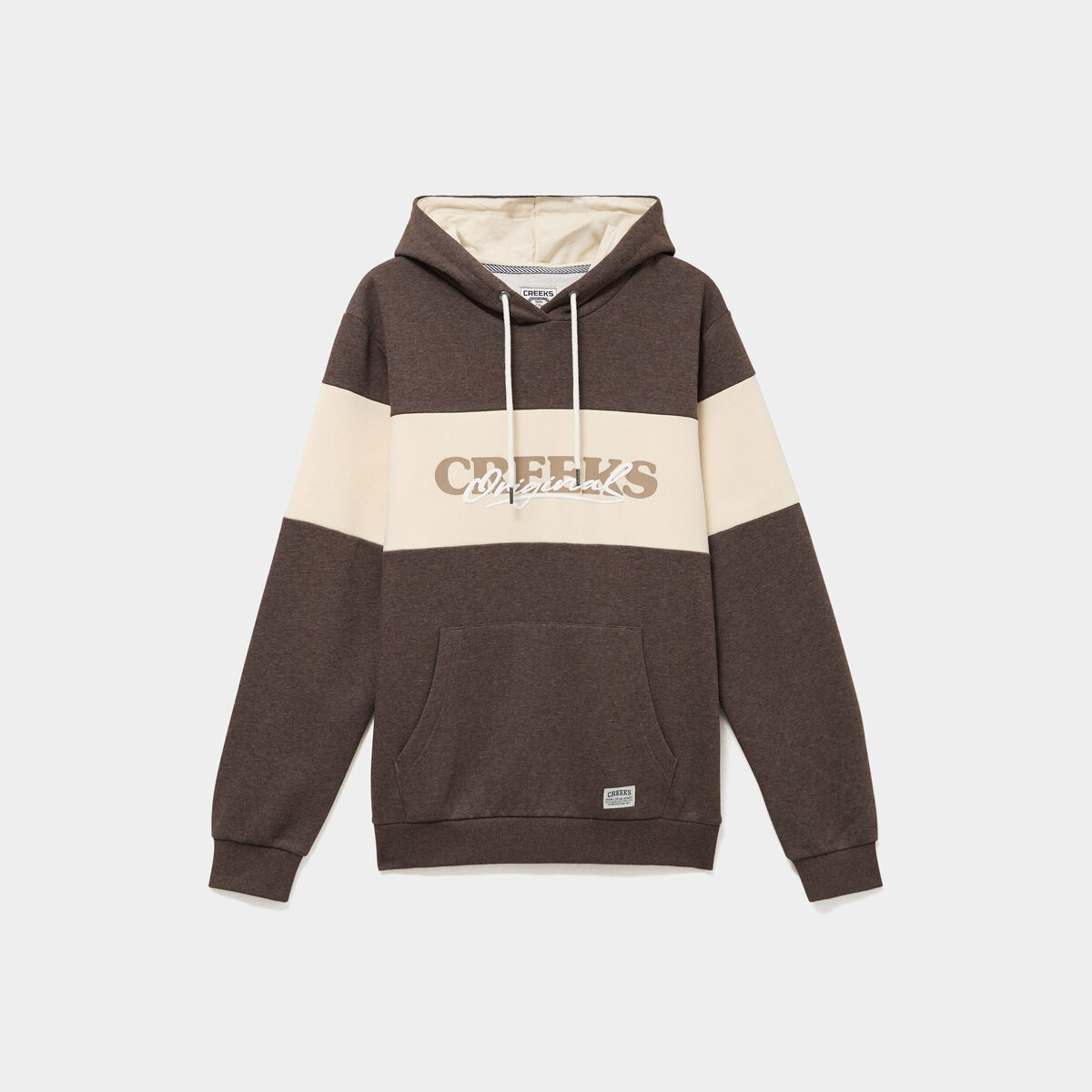 Sweat hoodie 1 poche marron chocolat homme
