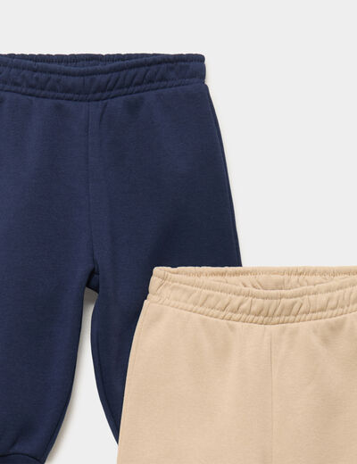 Lot 2 pantalons de jogging bas resserr&eacute; bleu marine b&eacute;b&eacute; gar&ccedil;on