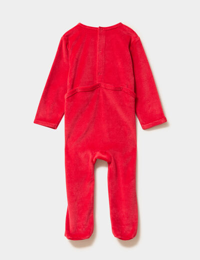 Dors-bien No&euml;l effet velours Stitch rouge b&eacute;b&eacute;