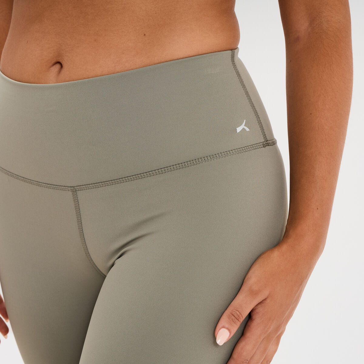 Legging de sport gainant taille haute vert kaki femme