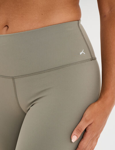 Legging de sport gainant taille haute vert kaki femme