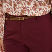 Pantalon chino taille haute coton violet fonc&eacute; femme grande taille