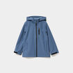 Blouson d&eacute;perlant fourr&eacute; &agrave; capuche bleu gris gar&ccedil;on