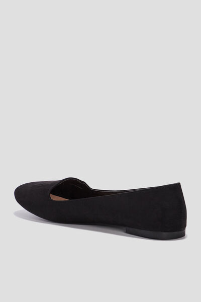 Ballerines esprit mocassins plates noir femme