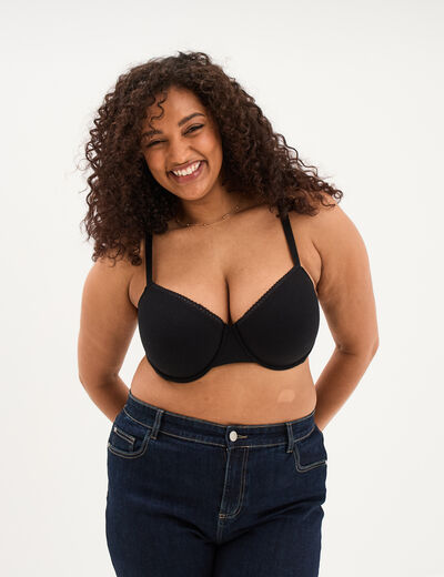Soutien-gorge corbeille embo&icirc;tant noir femme grande taille