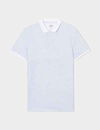 Polo droit manches courtes coton blanc homme