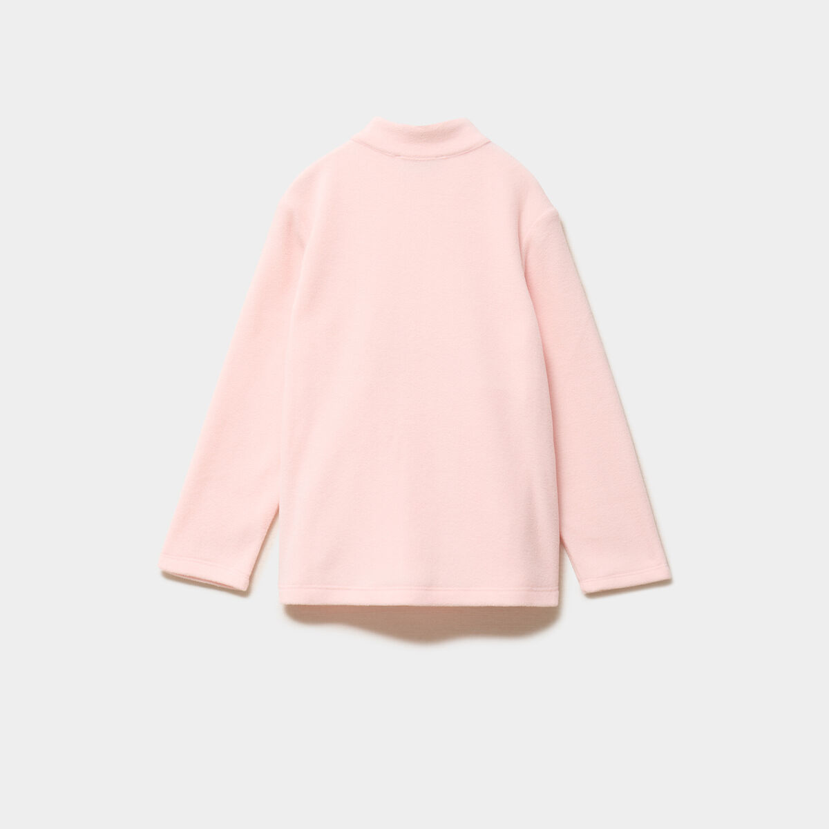 Gilet effet polaire zipp&eacute; col montant rose clair fille