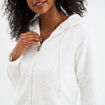 Veste de pyjama effet polaire ivoire femme