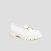 Mocassins crantés détail chaîne Liberto blanc femme