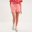Short de jogging molletonn&eacute; ajust&eacute; rose femme