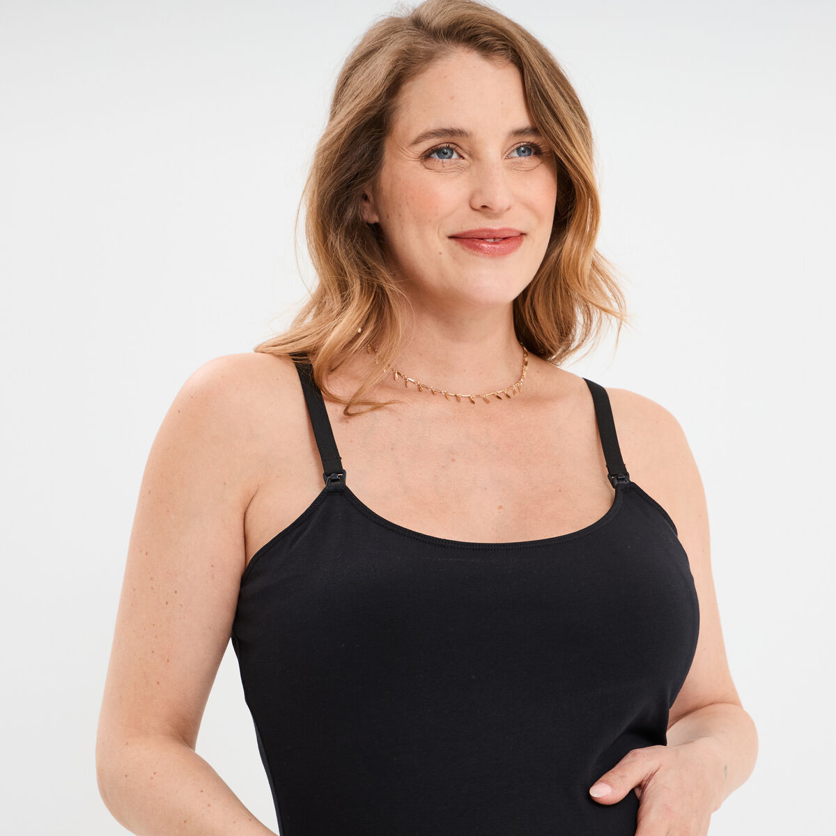 Débardeur allaitement brassière intégrée noir femme maternité
