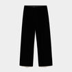 Pantalon large en velours taille haute noir femme
