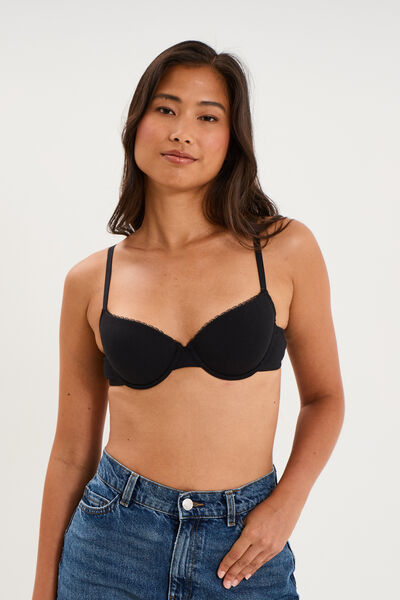 Soutien-gorge padd&eacute; embo&icirc;tant noir femme