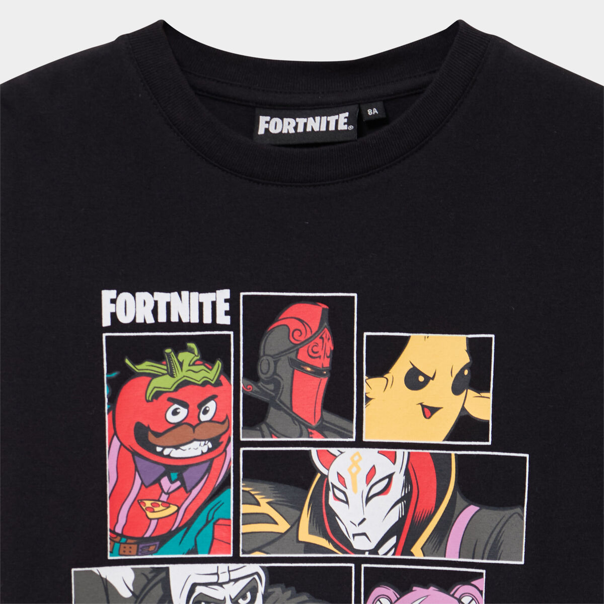 T-shirt &agrave; manches courtes coton Fortnite noir gar&ccedil;on