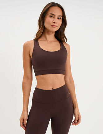 Brassi&egrave;re de sport dos nageur marron fonc&eacute; femme