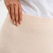 Jupe longue tricot ajust&eacute;e beige femme